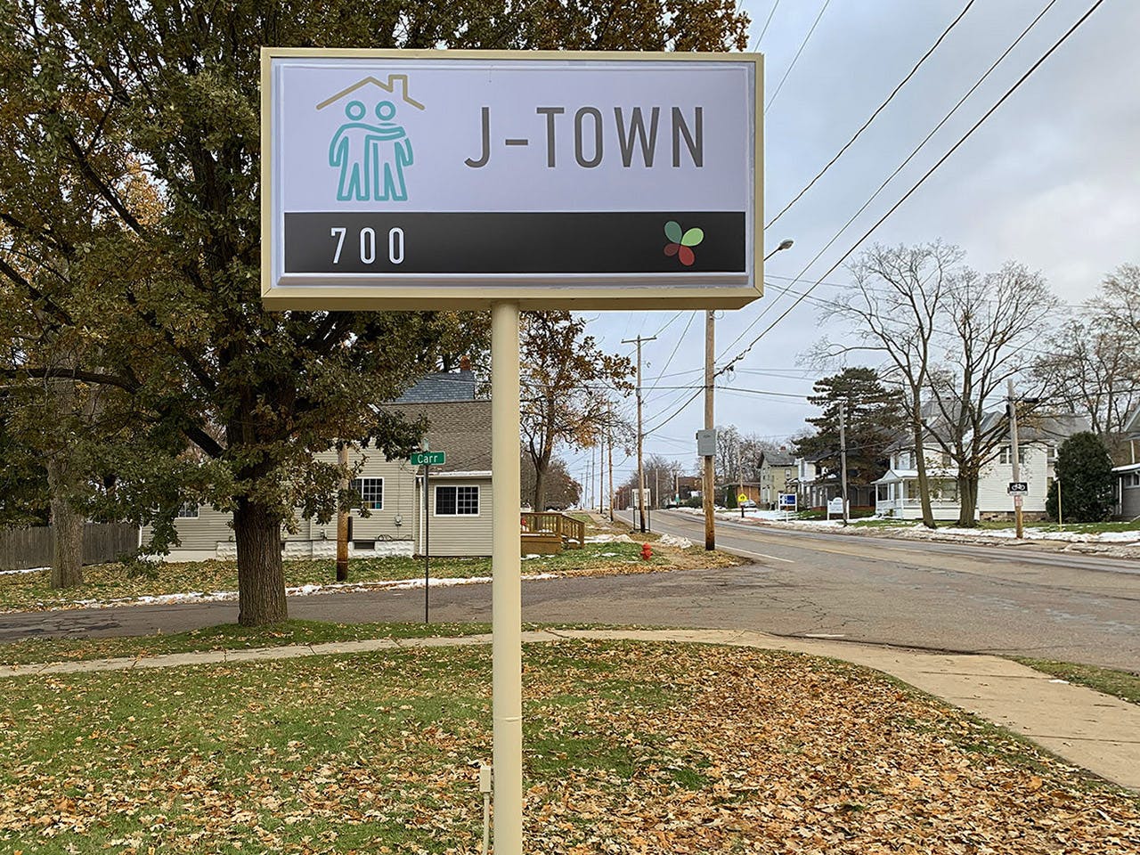 J Town sign